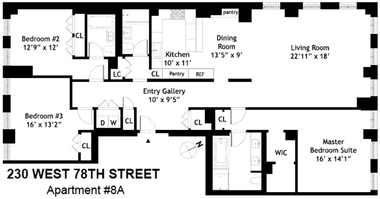 230 West 78th Street, 9A | floorplan | View 9