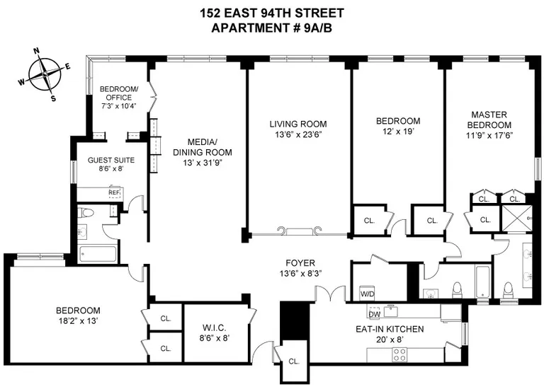152 East 94th Street, 9AB | floorplan | View 7