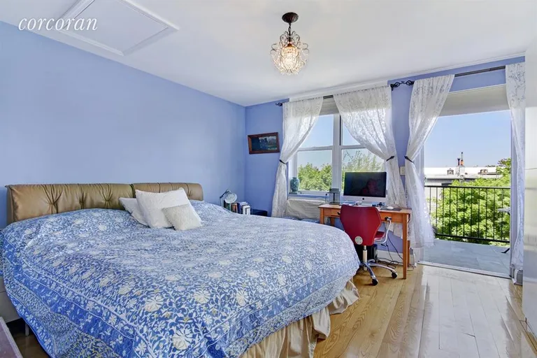 New York City Real Estate | View 269 8th Street, 4L | Master bedroom with private balcony | View 4