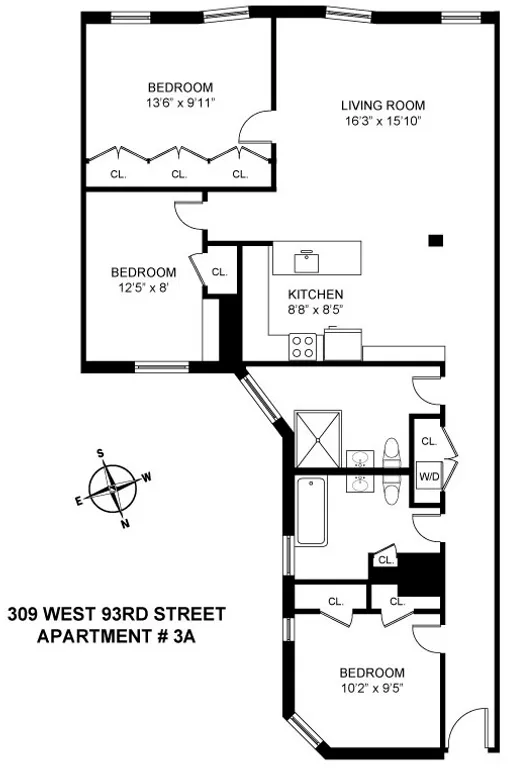 309 West 93rd Street, 3A | floorplan | View 11