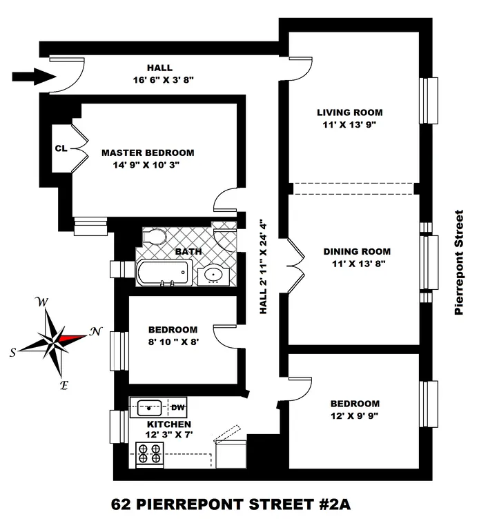 62 Pierrepont Street, 2A | floorplan | View 6