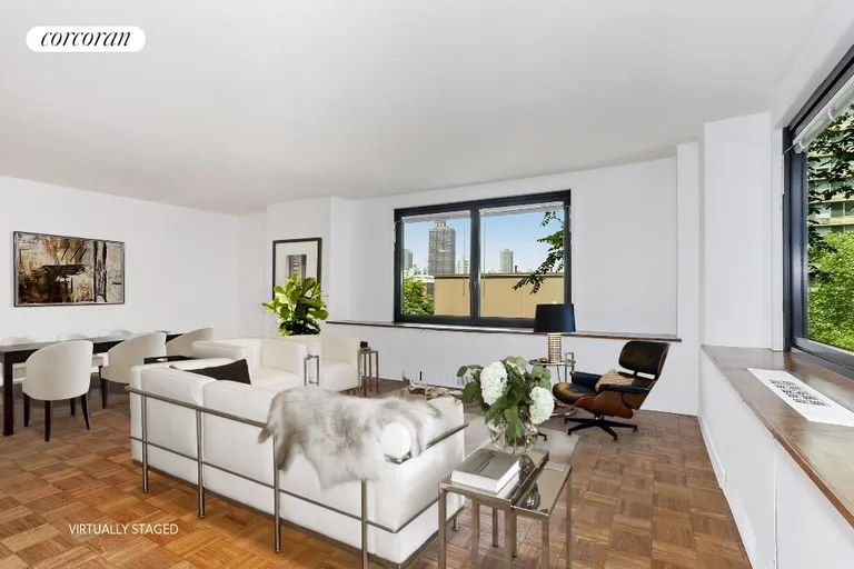 New York City Real Estate | View 531 Main Street, 324 | Living Room /Dining Area, 24'2" x 16'  | View 2