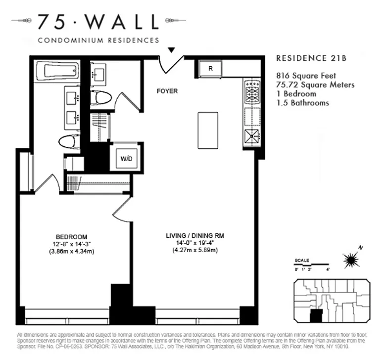 75 Wall Street, 21B | floorplan | View 5