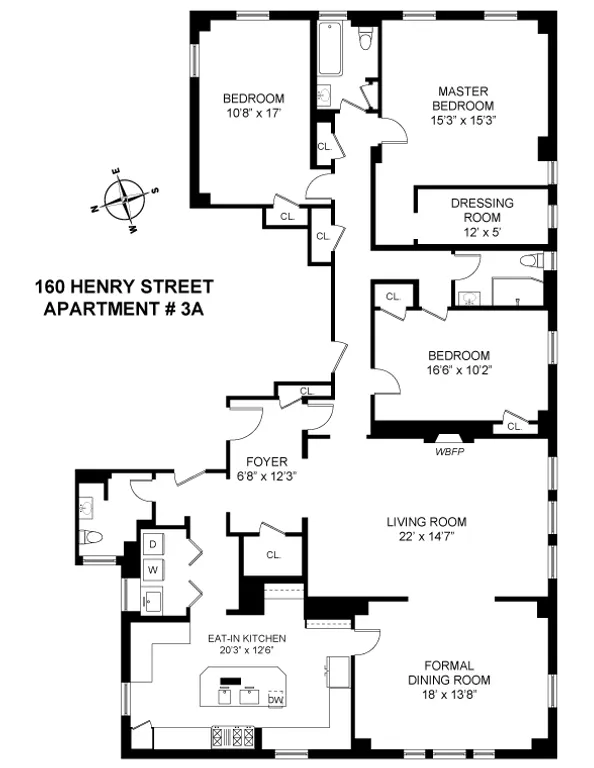160 Henry Street, 3A | floorplan | View 15