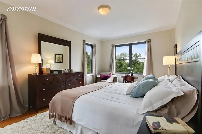 New York City Real Estate | View 425 Central Park West, 6A | Large corner master bedroom w/ Central Park views. | View 4