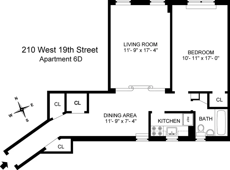 210 West 19th Street, 6D | floorplan | View 7