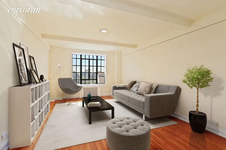 New York City Real Estate | View 101 Lafayette Avenue, 14h | Living Room- Staged | View 3