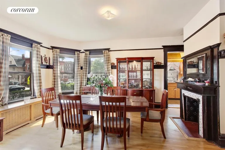 New York City Real Estate | View 596 East 26th Street | Light filled dining room w/ decorative fireplace  | View 3