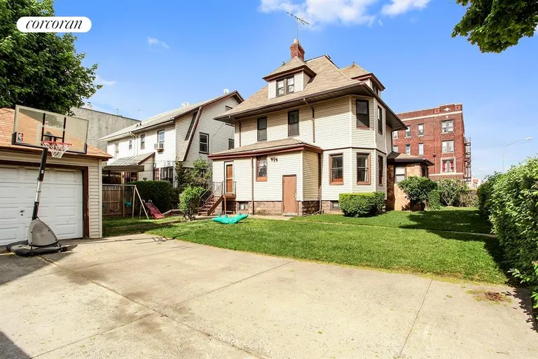 New York City Real Estate | View 596 East 26th Street | Huge corner lot includes garage + 4 car driveway | View 8