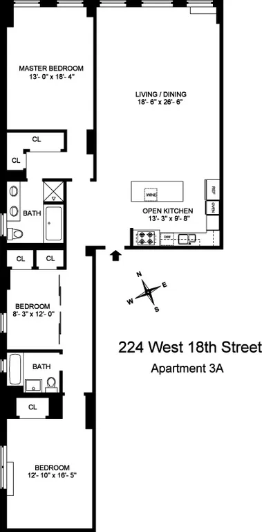 224 West 18th Street, 3A | floorplan | View 10