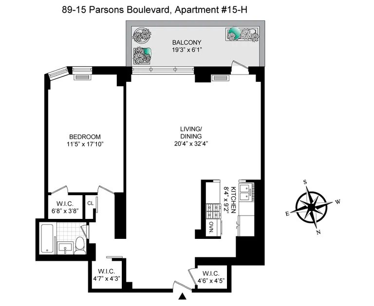 8915 Parsons Boulevard, 15H | floorplan | View 6