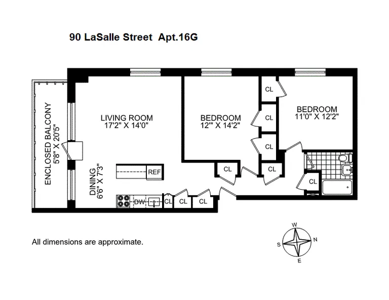 90 La Salle Street, 16G | floorplan | View 6
