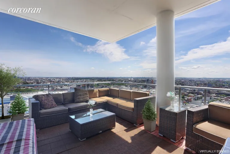 New York City Real Estate | View 1 NORTHSIDE PIERS, PH10 | Deck | View 13
