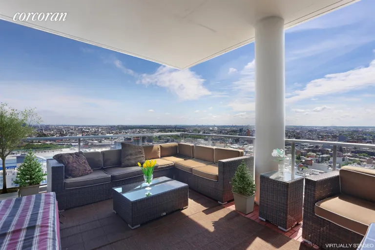 New York City Real Estate | View 1 NORTHSIDE PIERS, PH10 | Deck | View 15