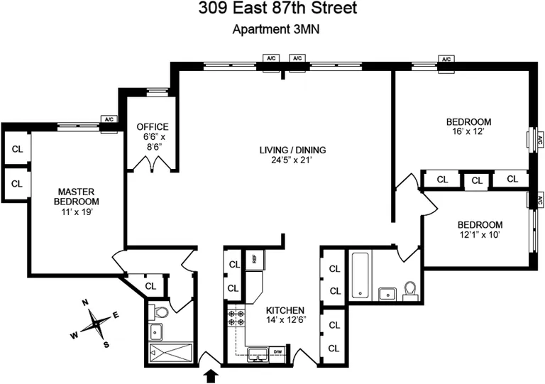 309 East 87th Street, 3MN | floorplan | View 13
