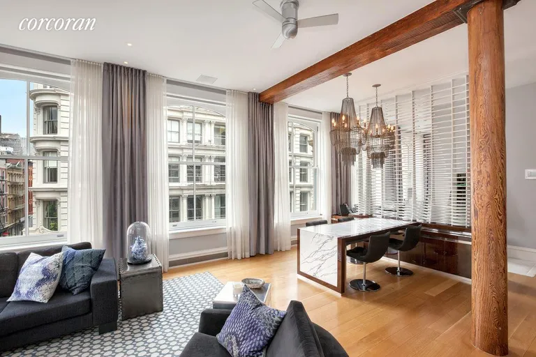 New York City Real Estate | View 470 Broome Street, 4S | dining area with built-in table | View 3