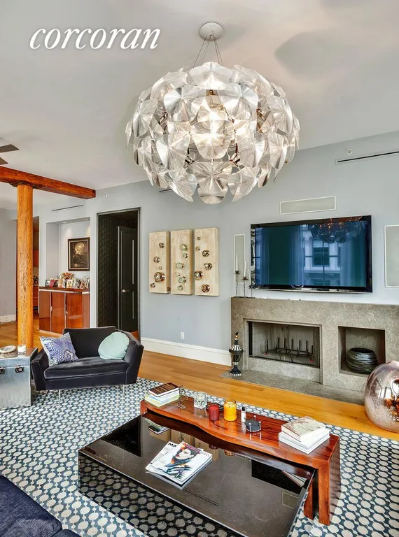 New York City Real Estate | View 470 Broome Street, 4S | wood burning fireplace | View 4