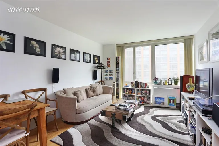 New York City Real Estate | View 415 Main Street, 8E | Living Room | View 2