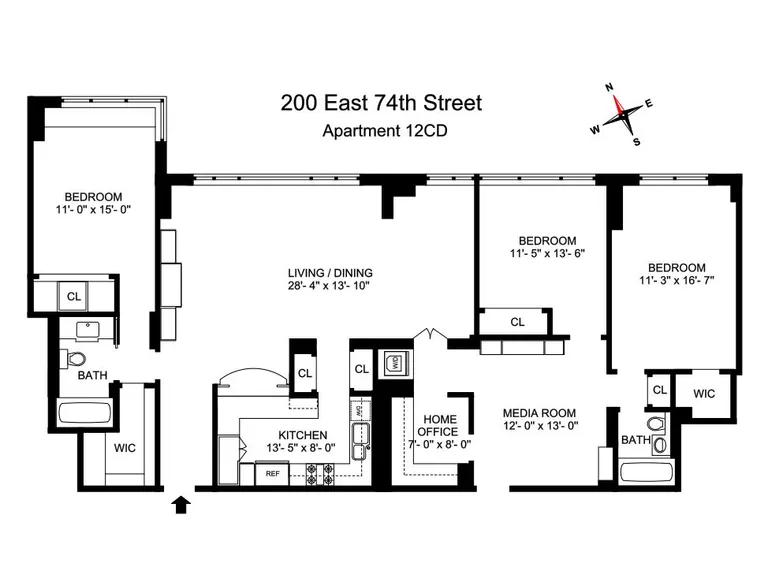 200 East 74th Street, 12CD | floorplan | View 8