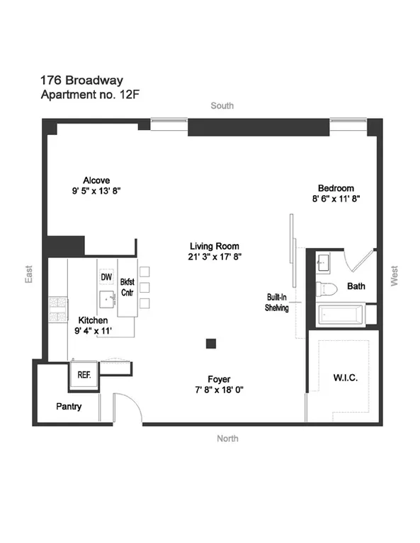 176 Broadway, 12F | floorplan | View 5