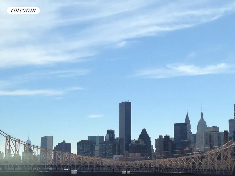 New York City Real Estate | View 531 Main Street, 1611 | skyline & bridge view from LR | View 2