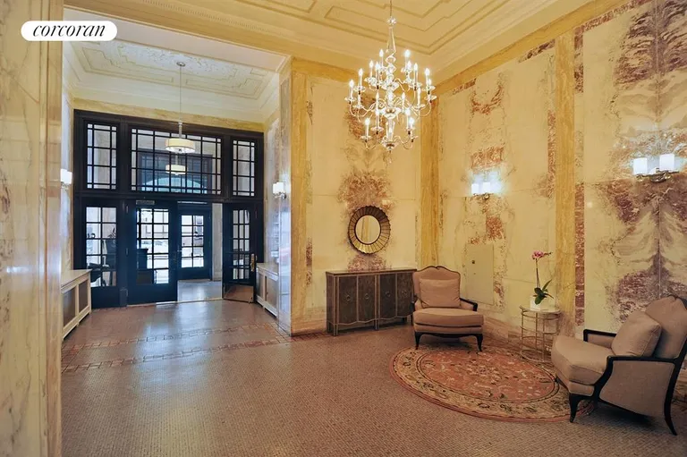 New York City Real Estate | View 241 West 97th Street, 8N | Original marble lobby with high ceilings | View 6