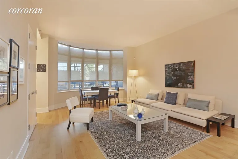 New York City Real Estate | View 20 Bayard Street, Park B | Living Room with  Full  Park Views | View 3