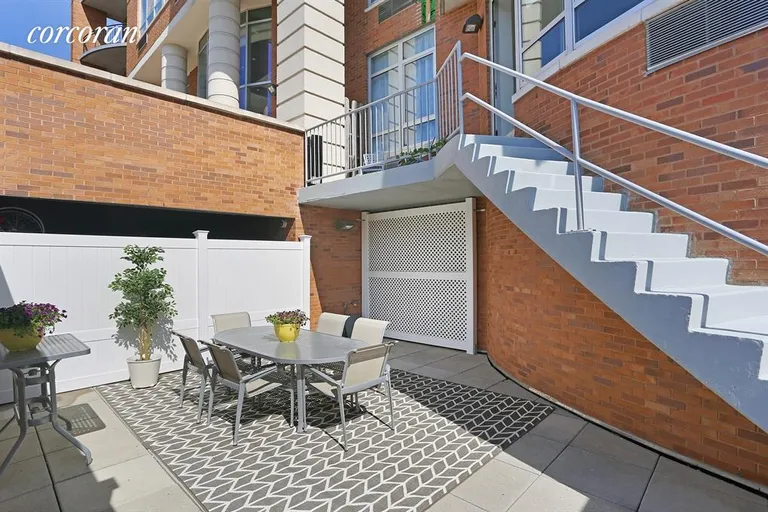 New York City Real Estate | View 20 Bayard Street, Park B | Back Patio with Southern Light | View 4