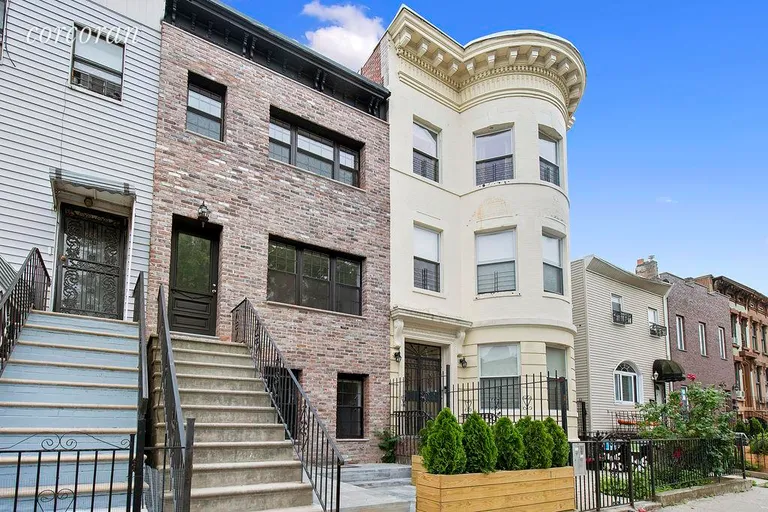 New York City Real Estate | View 748 Madison Street | New Brick Facade and Bluestone, Landscaped front | View 7