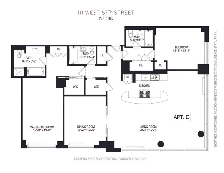 111 West 67th Street, 43E | floorplan | View 13