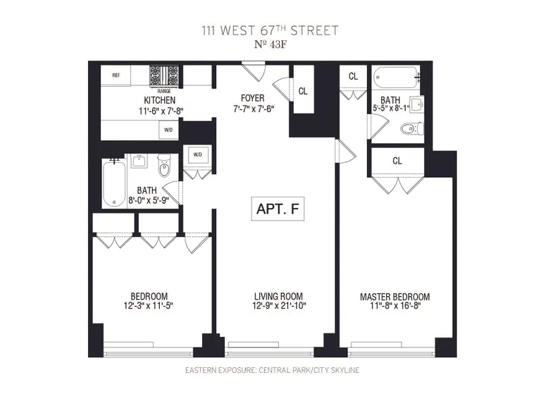 111 West 67th Street, 43F | floorplan | View 8