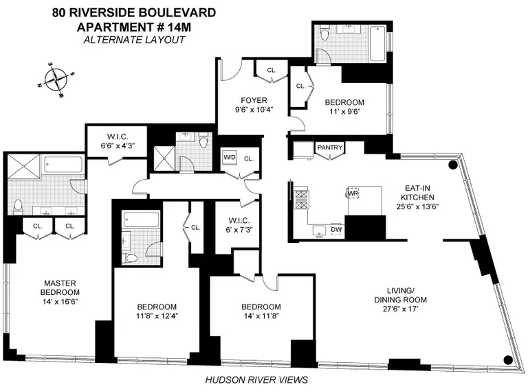 80 Riverside Boulevard, 14M | floorplan | View 11