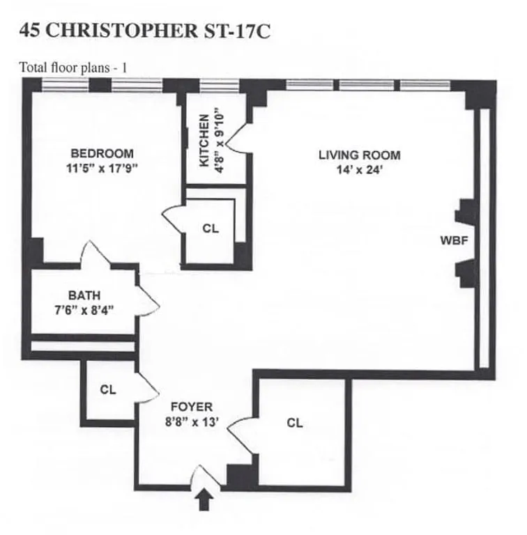 45 Christopher Street, 17C | floorplan | View 7
