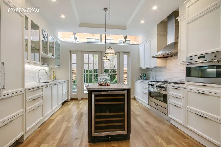 New York City Real Estate | View 349 State Street | Scavolini kitchen with skylights leads to garden | View 2