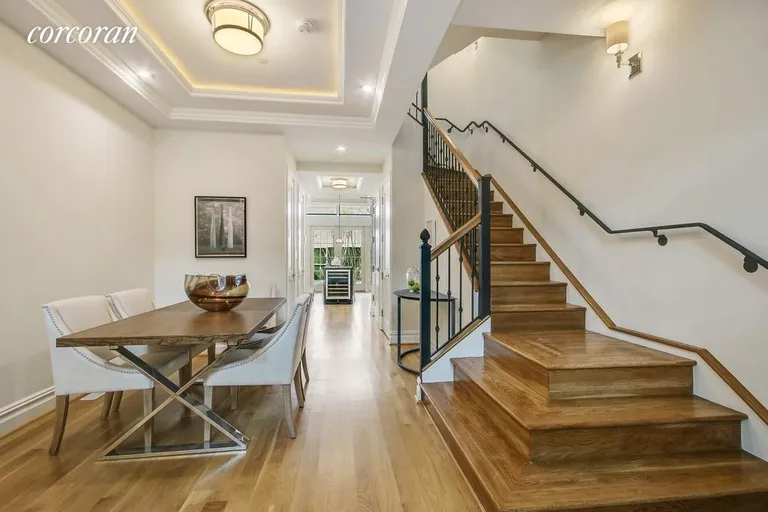 New York City Real Estate | View 349 State Street | Dramatic staircase from dining room | View 8