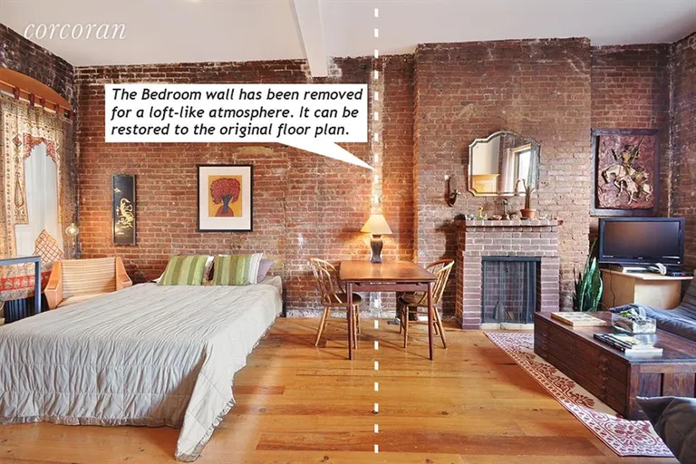 New York City Real Estate | View 105 West 77th Street, 5A | Bedroom wall has been removed. It can be restored. | View 6