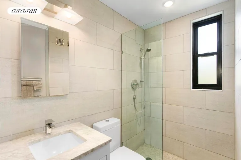 New York City Real Estate | View 81 Bedford Street, 6B | Sleek modern bath with walk in shower  | View 5