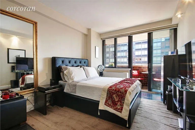 New York City Real Estate | View 233 East 86th Street, 19A | The second bedroom also has balcony access! | View 6