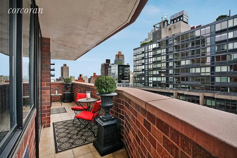 New York City Real Estate | View 233 East 86th Street, 19A | Balcony with bright panoramic view! | View 2