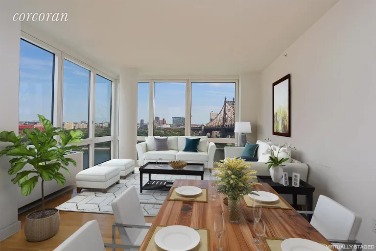 New York City Real Estate | View 415 Main Street, 15A | Living Room | View 7