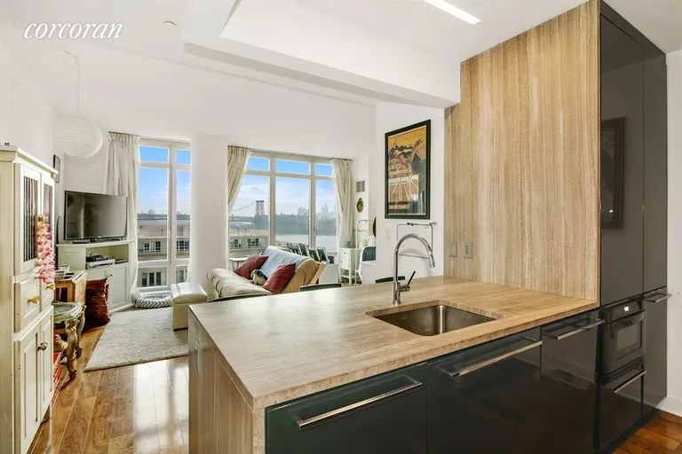 New York City Real Estate | View 2 Northside Piers, 11D | Kitchen / Living Room | View 2