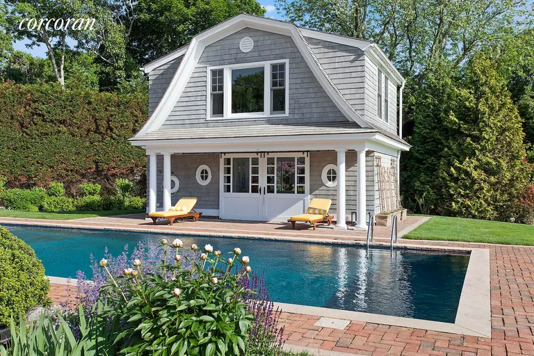 New York City Real Estate | View Cedar Lane | Pool House with Fitness Room and Sauna | View 20