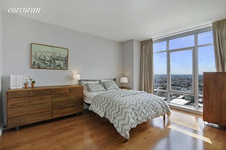 New York City Real Estate | View 1 NORTHSIDE PIERS, 24E | Master Bedroom | View 5
