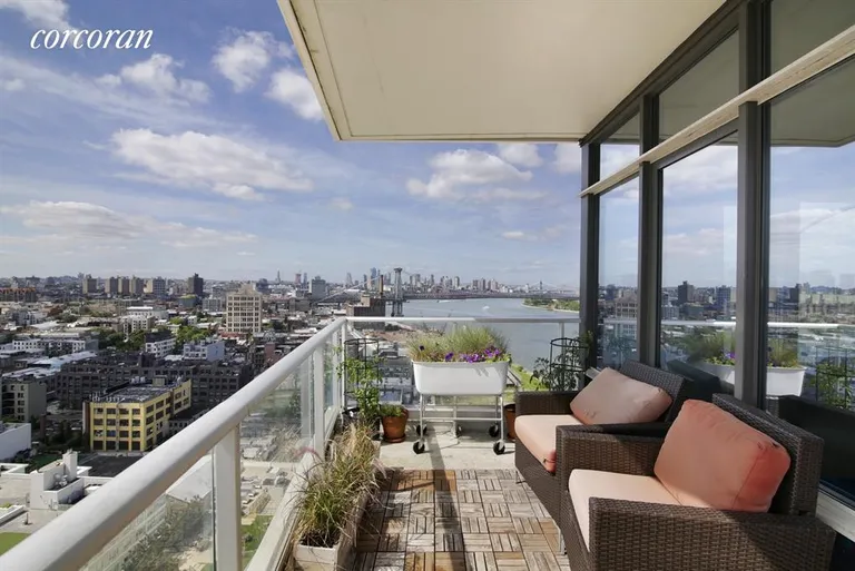 New York City Real Estate | View 1 NORTHSIDE PIERS, 24E | Terrace | View 3
