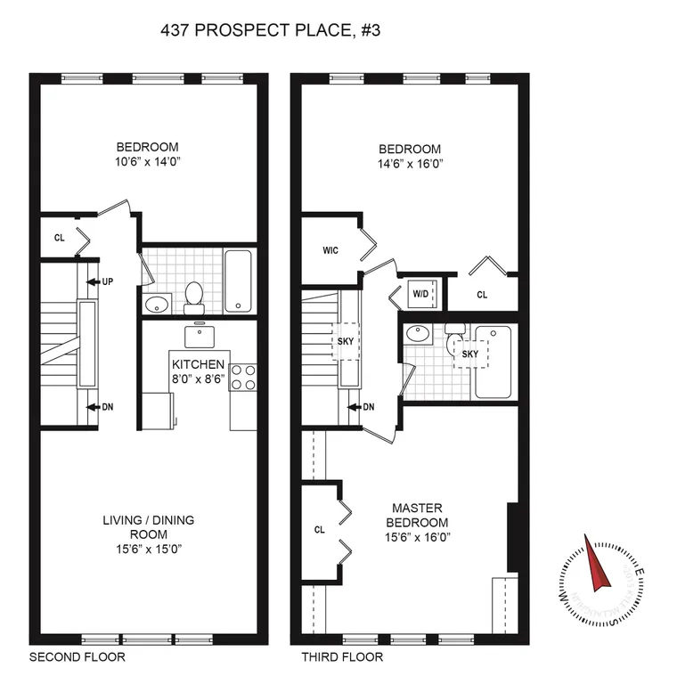 437 Prospect Place, 3 | floorplan | View 9