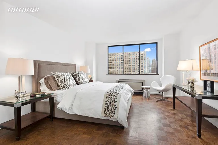New York City Real Estate | View 45 West 67th Street, 19D | Large bedroom with Lincoln Center views | View 3