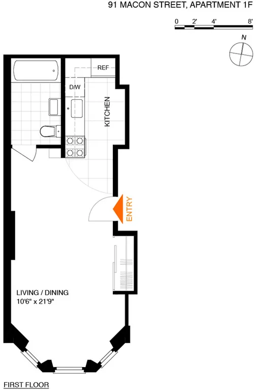 91 Macon Street, 1F | floorplan | View 1