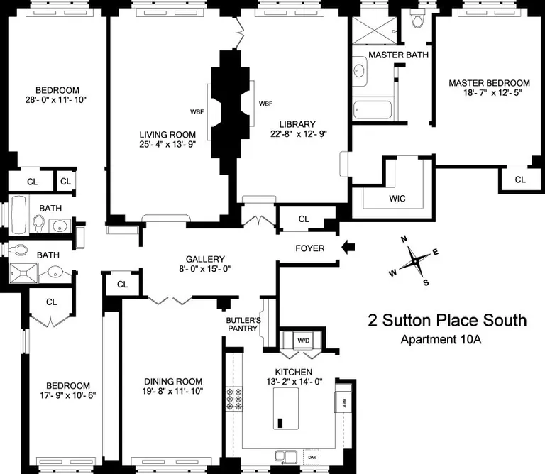 2 Sutton Place South, 10A | floorplan | View 8