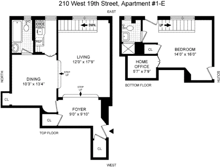 210 West 19th Street, 1E | floorplan | View 5