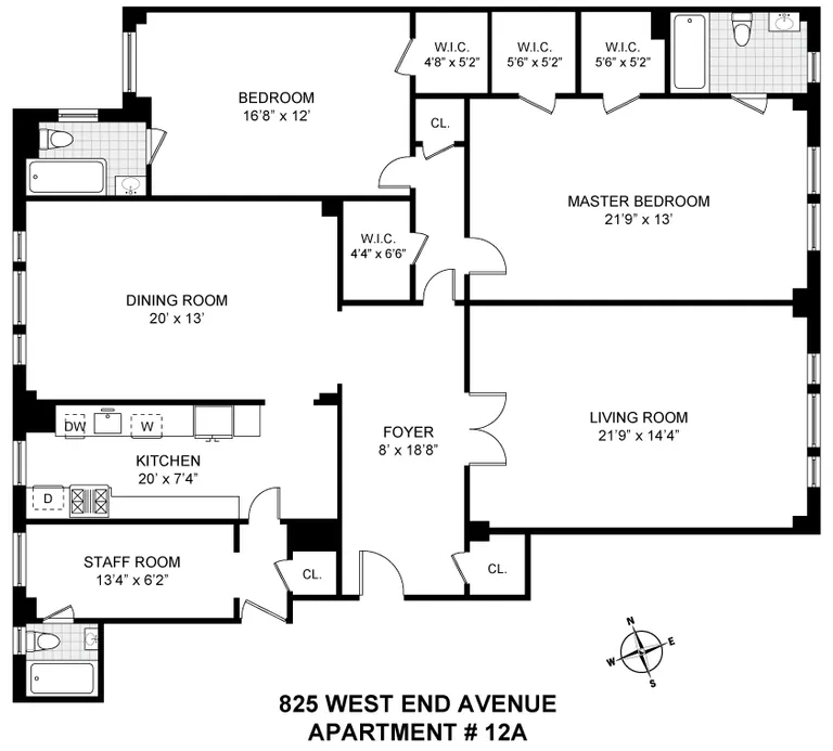 825 West End Avenue, 12A | floorplan | View 7